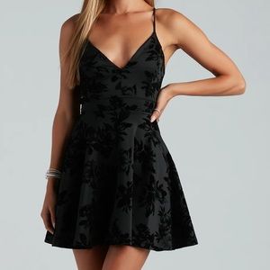 Windsor - Floral Velvet Skater Dress